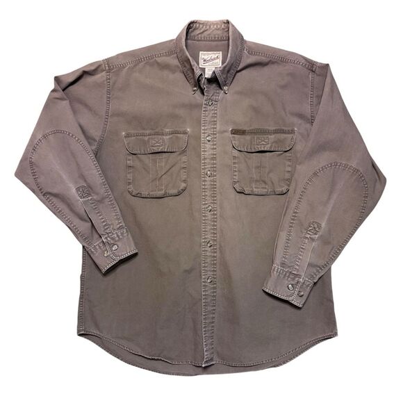 Woolrich Vintage Rugged Wear Button Front Heavyweight Shirt Size Large 90s Y2K - Picture 1 of 4
